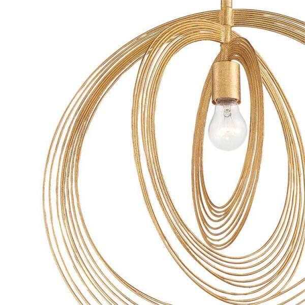 Renaissance Gold Globe Pendant Light with Crystal Accents