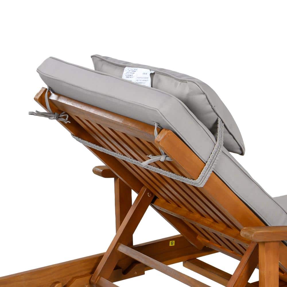 Close-up of the backrest and frame of a lounge chair.