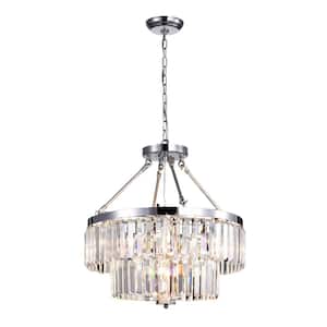 Volpoca 9-Light Chrome Chandelier for Kitchen, Dining/Living Room, Bedroom with No Bulbs Included