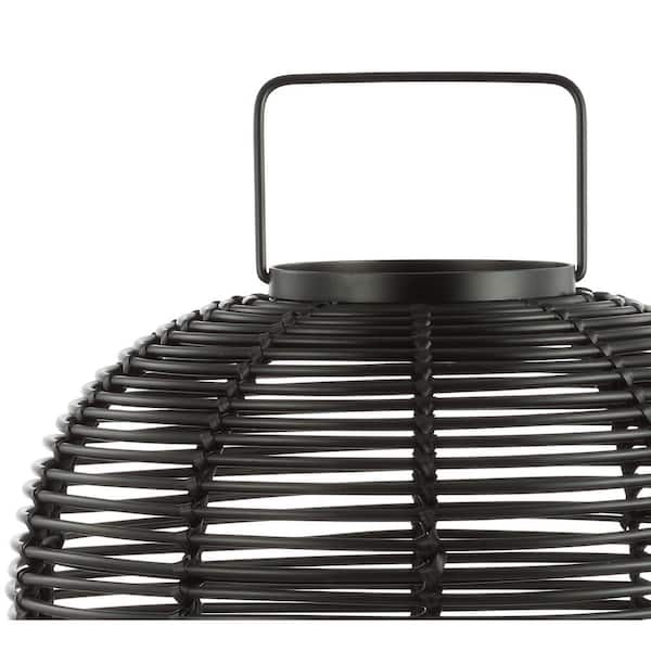 JONATHAN Y Kandella 26.7 in. Outdoor Woven Oval Asian LED Lantern