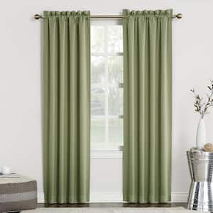 Gavin Energy Saving Sage Green Polyester 40 in. W x 84 in. L Rod Pocket Blackout Curtain (Single Panel)