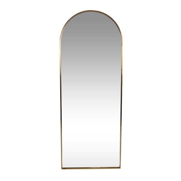 Afoxsos 2 in. W. x 72 in. H Anakin Contemporary Full Length Leaner Mirror, Brushed Brass