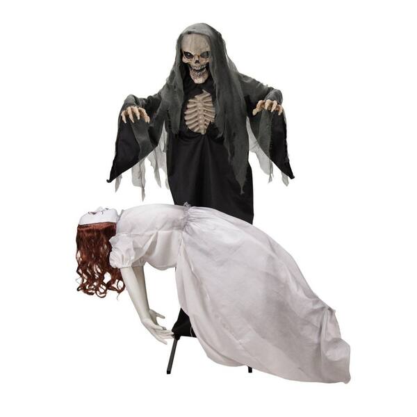 Haunted Hill Farm 5.6 ft. LED Floating Lady with Magic Reaper