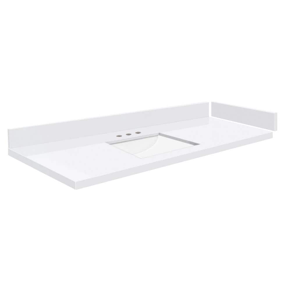 Silestone 49.5 in. W x 22.25 in. D Quartz White Rectangular Single Sink Vanity Top in Miami White price history on PriceWatchPro