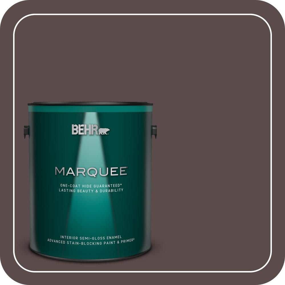1 gal. #MQ1-43 Piano Brown One-Coat Hide Semi-Gloss Enamel Interior Paint & Primer price history on PriceWatchPro