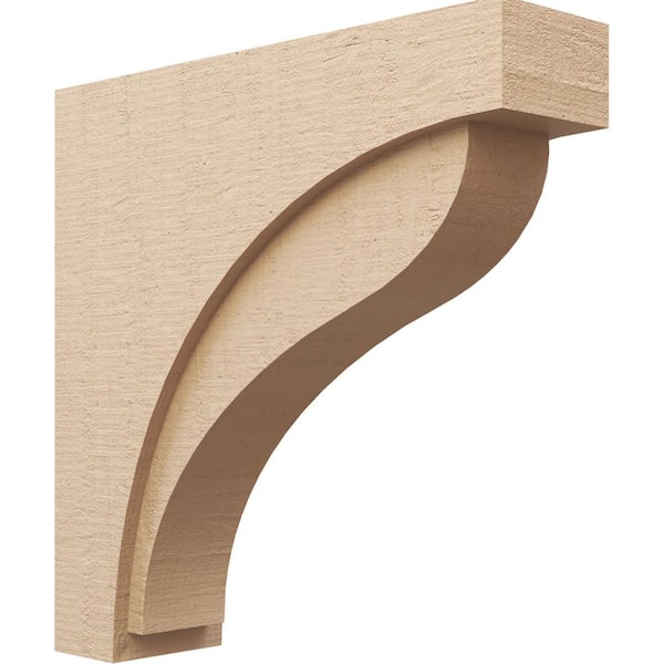 Ekena Millwork 8 in. x 32 in. x 32 in. Thin Helena Rough Cedar Woodgrain TimberThane Corbel, Primed Tan
