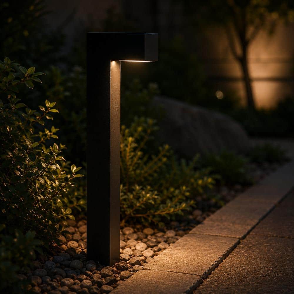Landscape Pathway Lights wired Low Voltage 12V Modren Black Integrated LED Outdoor Waterproof Warm White, 6 Pack price history on PriceWatchPro
