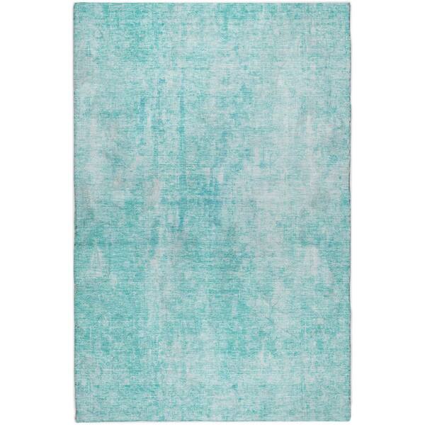 Dream Shag Premium Machine Washable Abstract ADS656 Teal 9 ft. x 12 ft. Area Rug