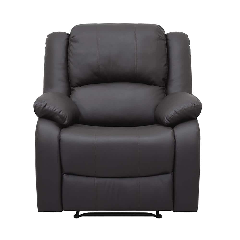 Fairview Dark Brown Faux Leather Manual Recliner