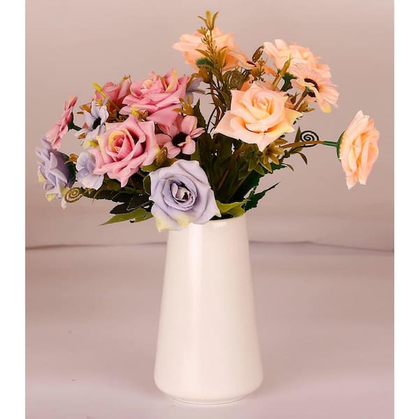 White Flower Vases, Simulation Ceramic Vases for Home Decor - Boho Vase  Flower Art Decor Vases, Fit for Fireplace Bedroom Kitchen Living Room