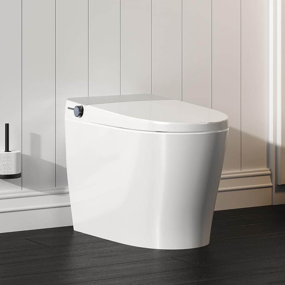 High Efficiency White Elongated Floor Mounted Toilet with Heated Seat