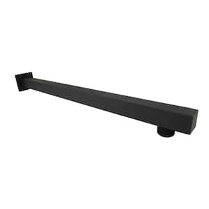 Modern 15.75 in. Shower Arm with Flange, Matte Black