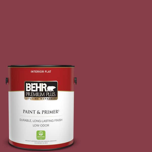 BEHR PREMIUM PLUS 1 gal. #130D-7 Cranapple Flat Low Odor Interior Paint & Primer