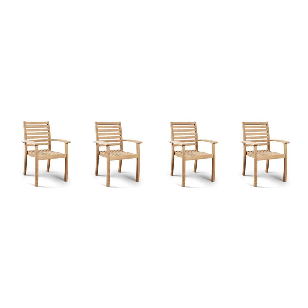 Ambre Teak Stacking Outdoor Dining Armchair (Set of 4)