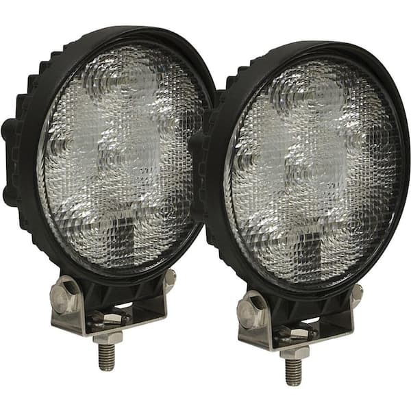 Buyers Products Company 6-Clear LED Round Aluminum Flood Light (2-Pack)