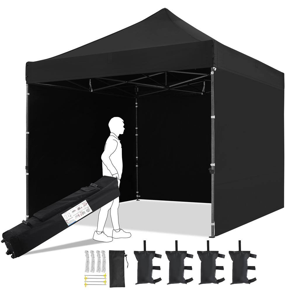 Yaheetech 10 Ft. × 10 Ft. Commercial Canopy With 3 Sidewalls Black 