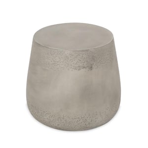 Orion 19 in. x 16.25 in. Concrete Round Concrete Outdoor Patio End Table