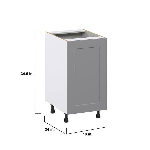 J COLLECTION Bristol Painted Slate Gray Shaker Assembled 2 Waste Bin Pull 1 Draw Kitchen Cabinet (18 in. W x 34.5 in. H x 24 in. D)
