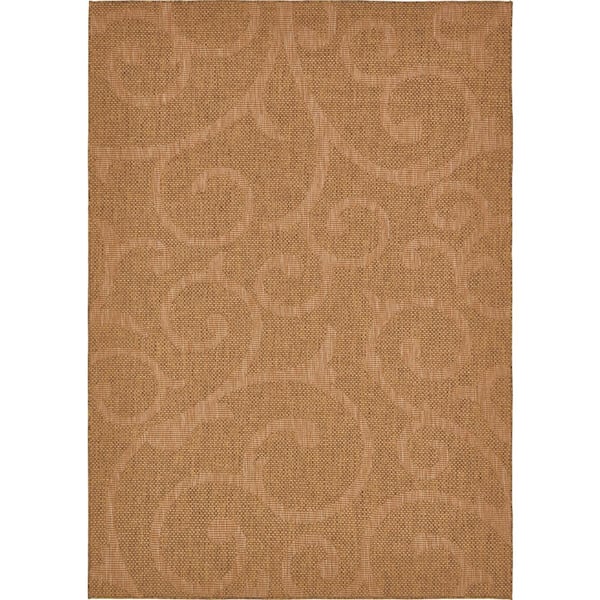 Unique Loom Outdoor Vine Brown 7' 0 x 10' 0 Area Rug