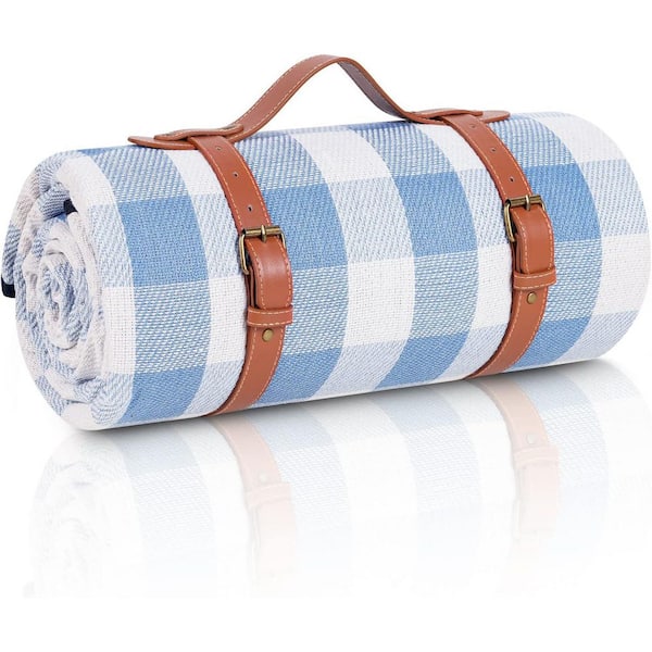 Cubilan 80 in. x 80 in. Picnic Blanket Extra Large, Waterproof Foldable Beach Blanket, 3-Layer Outdoor Blanket for 6 to 8 Adults