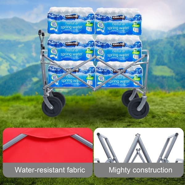 Lycvki 3.13 cu. ft. Steel Frame Garden Cart With 600D Oxford