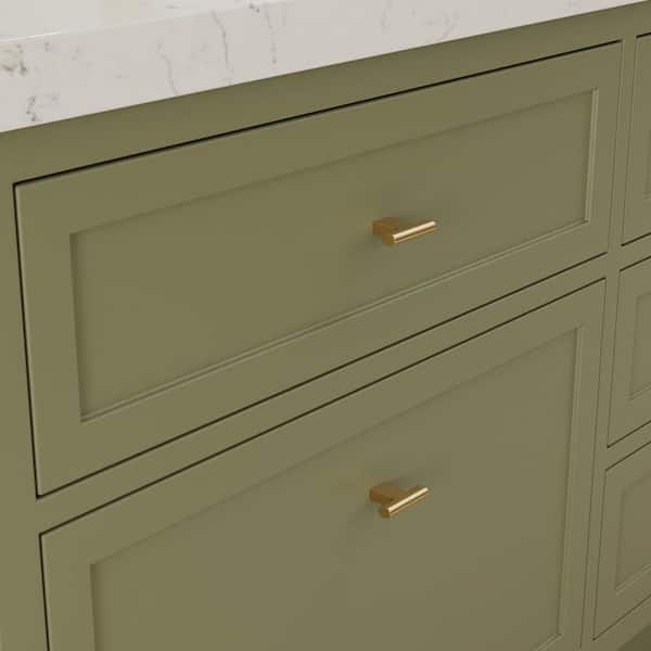 Vail 2 in. Satin Brass Bar Cabinet Knob (10-Pack) Vail 2 in. Satin Brass Bar Cabinet Knob (10-Pack)