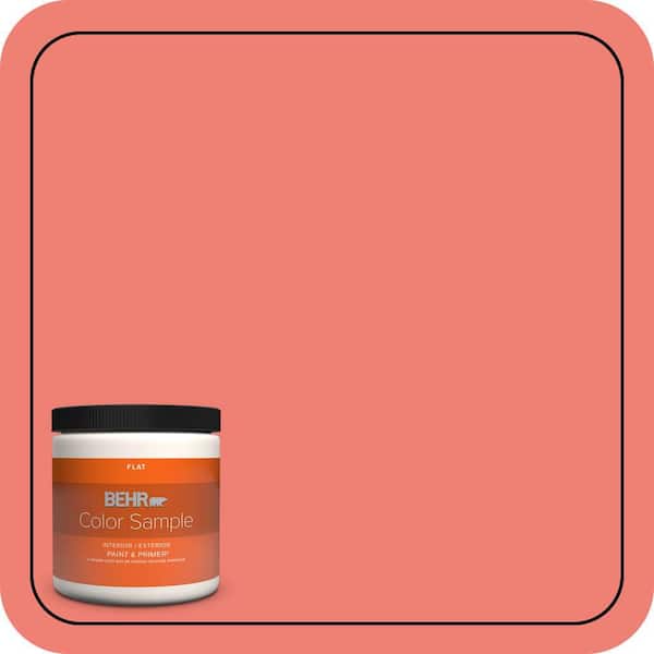 BEHR PREMIUM PLUS 8 oz. #170B-5 Youthful Coral Flat Interior/Exterior Paint & Primer Color Sample