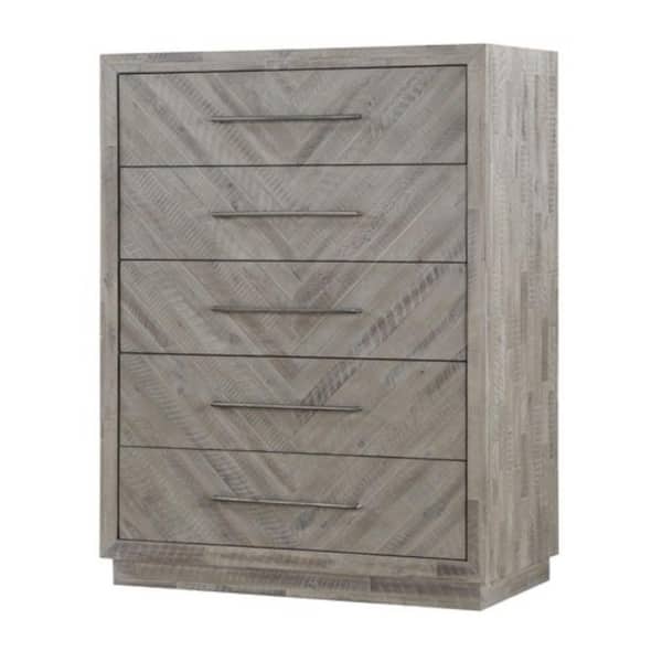 Benjara 20 in. Brown 5-Drawer Wooden Chest of Drawers