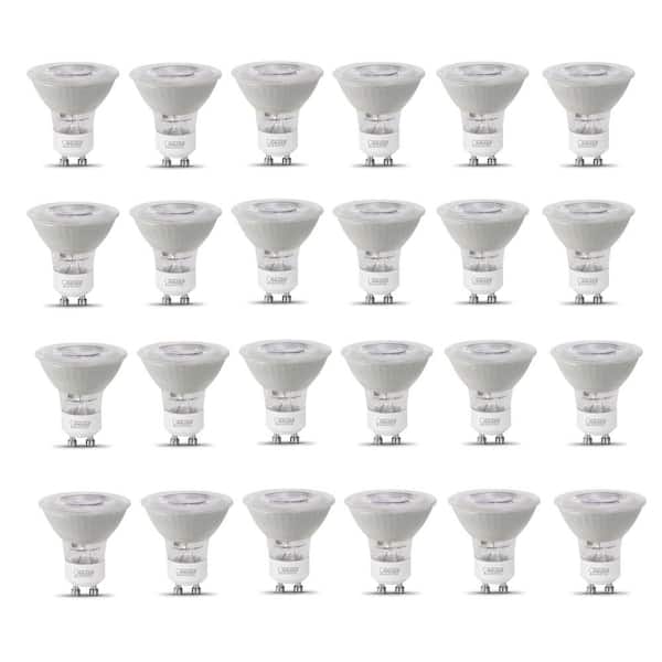 Feit Electric 50-Watt Equivalent MR16 GU10 Dimmable Track Lighting 90+ CRI Frosted Flood LED Light Bulb, Bright White (24-Pack)