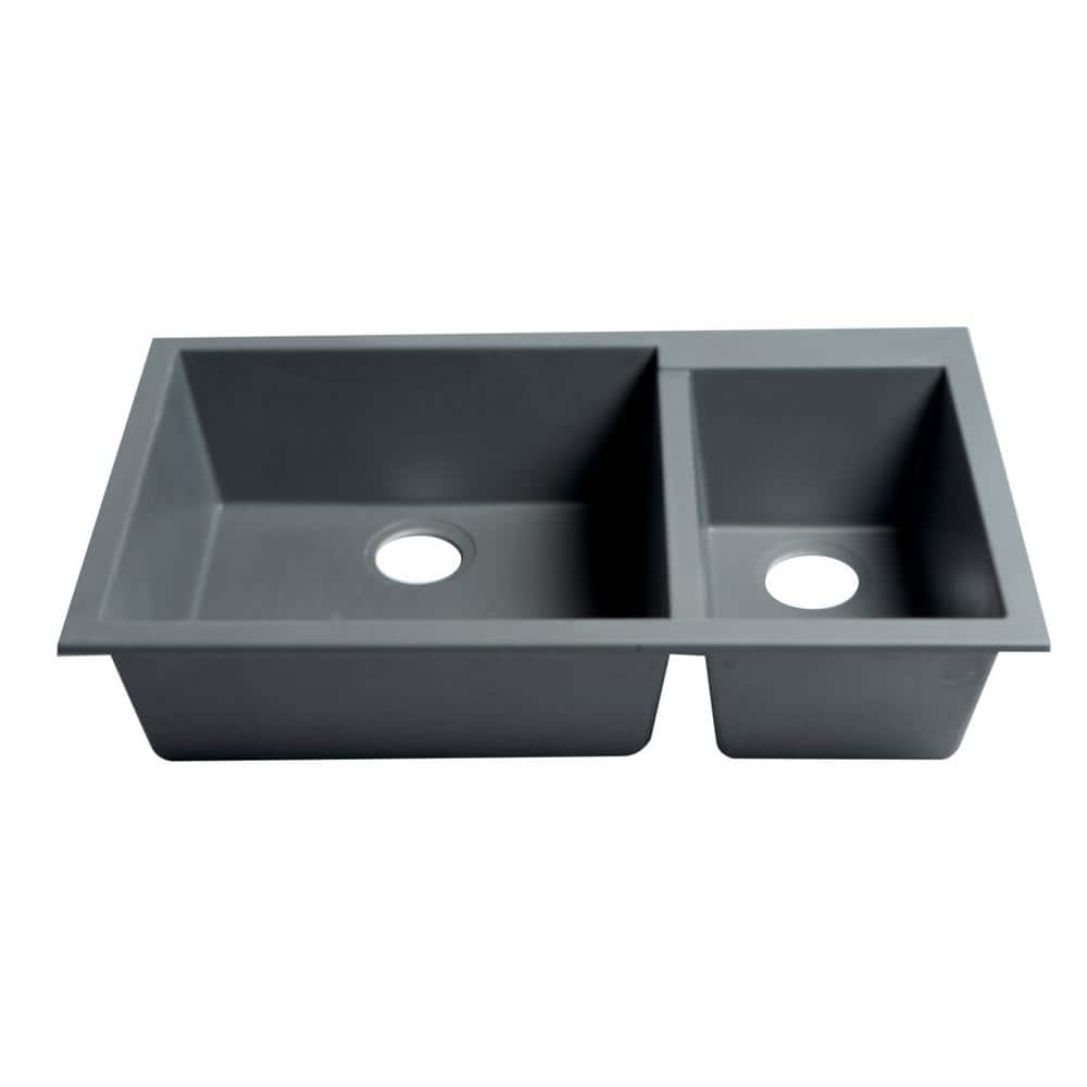 Titanium Double Bowl Granite Composite Undermount Kitchen Sink