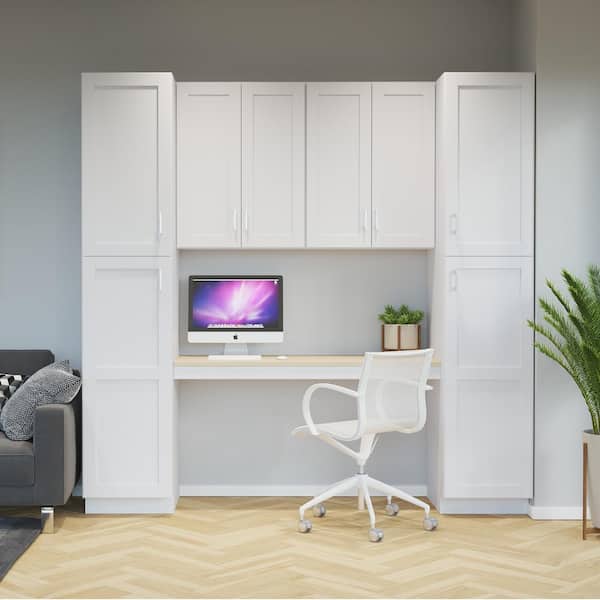 Hampton Bay Westfield Feather White Shaker Stock Assembled