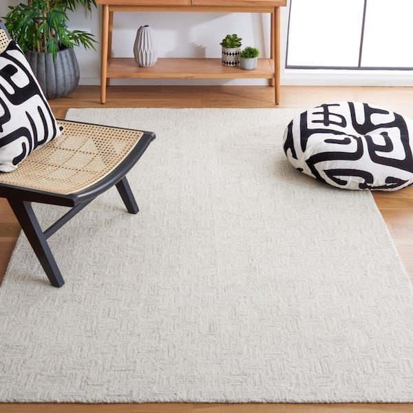 Micro-Loop Light Grey/Ivory Doormat 2 ft. x 3 ft. Striped Solid Color Area Rug