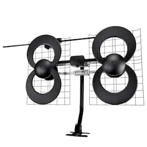 70 Miles Long Range Reception Amplified UHF 4K 1080p HD Digital Outdoor TV Antenna with Adjustable Clamp & Pivoting Base