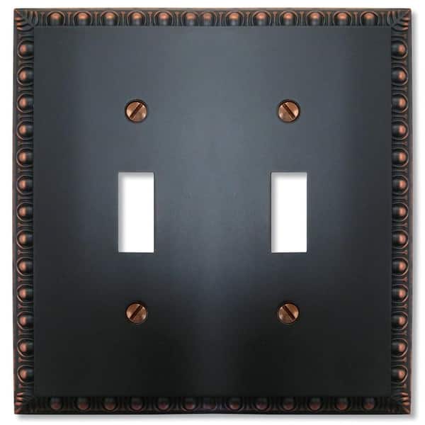AMERELLE Bronze 2-Gang Toggle Wall Plate (1-Pack)