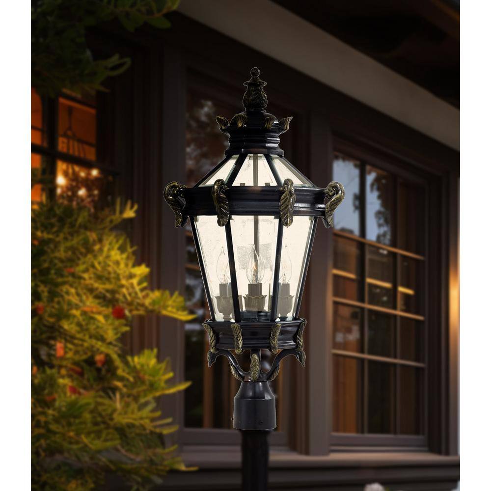 Stratford Hall Heritage Gold 28" Outdoor Lantern with Clear Beveled Glass