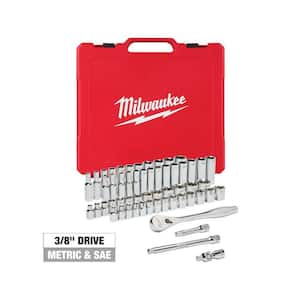 Milwaukee 36-Pc. SHOCKWAVE Impact Duty Socket Set with Packout Organizer,  3/8in. Drive, SAE/Metric, Model# 49-66-6805