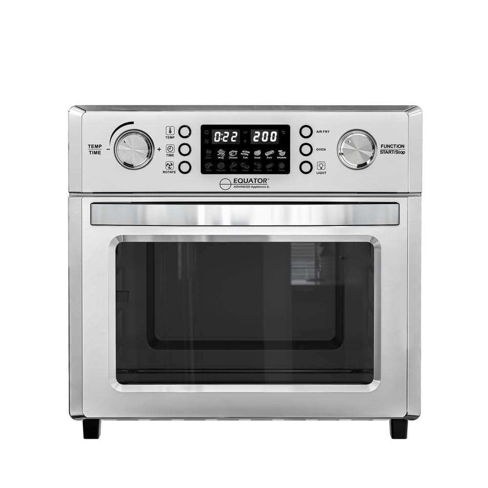 Costway 21qt Convection Air Fryer Toaster Oven 8-in-1 w/ 5 Accessories - 16'' x 16'' x 14'' - Silver - 16'' x 16'' x 14
