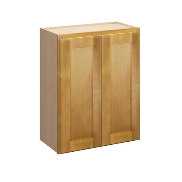 Aberdeen Recessed 39 in. W x 30 in. H x 12 in. D in Caramel Plywood Assembled Wall Cabinet
