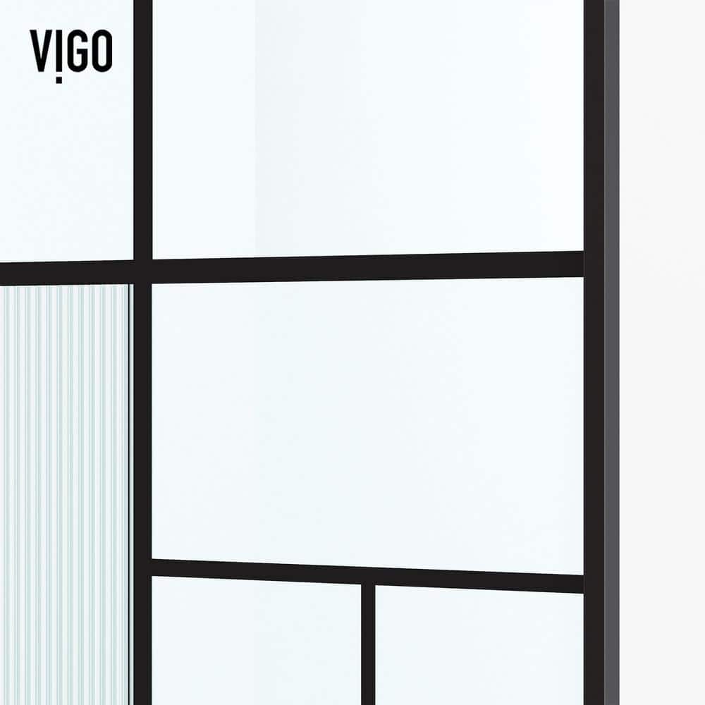 Meridian Matte Black Framed Shower Screen with Mixed Glass