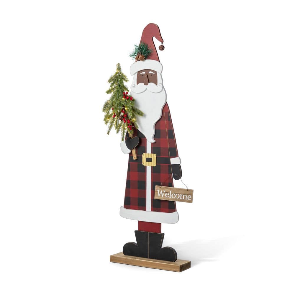 35.25 in. H Lighted Wooden Africa Santa Porch Decor with Timer (KD) price history on PriceWatchPro