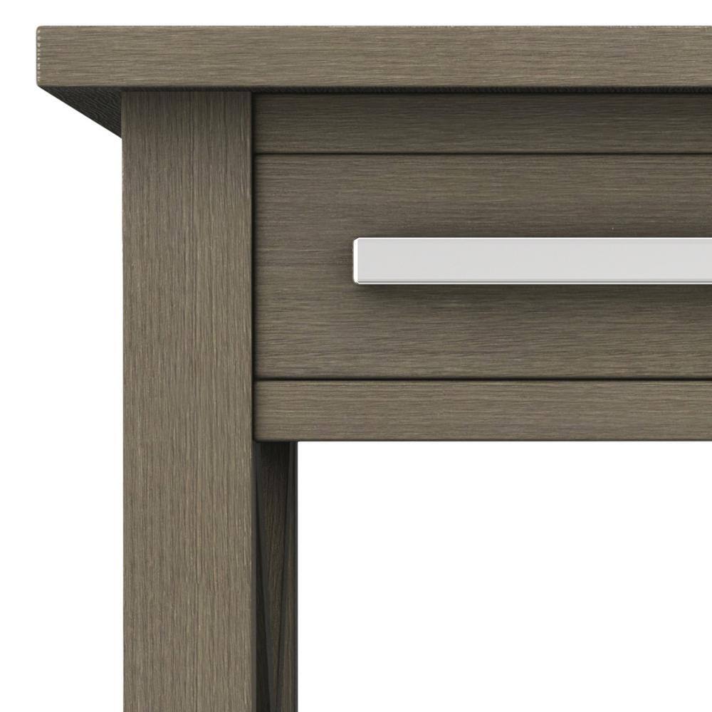Farmhouse Gray Solid Wood Narrow End Table with Storage