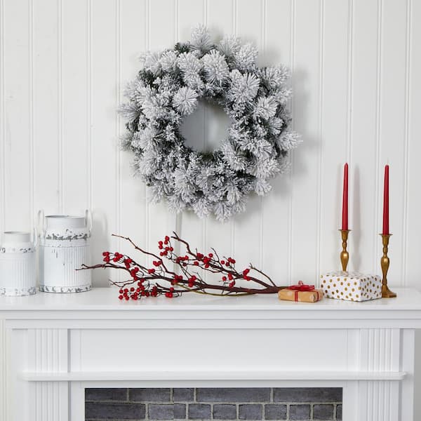 Admired by Nature Artificial Winter Frost Seasonal Mixed Bush Holiday Decoration Arrangement, Abn4b013-fros, White