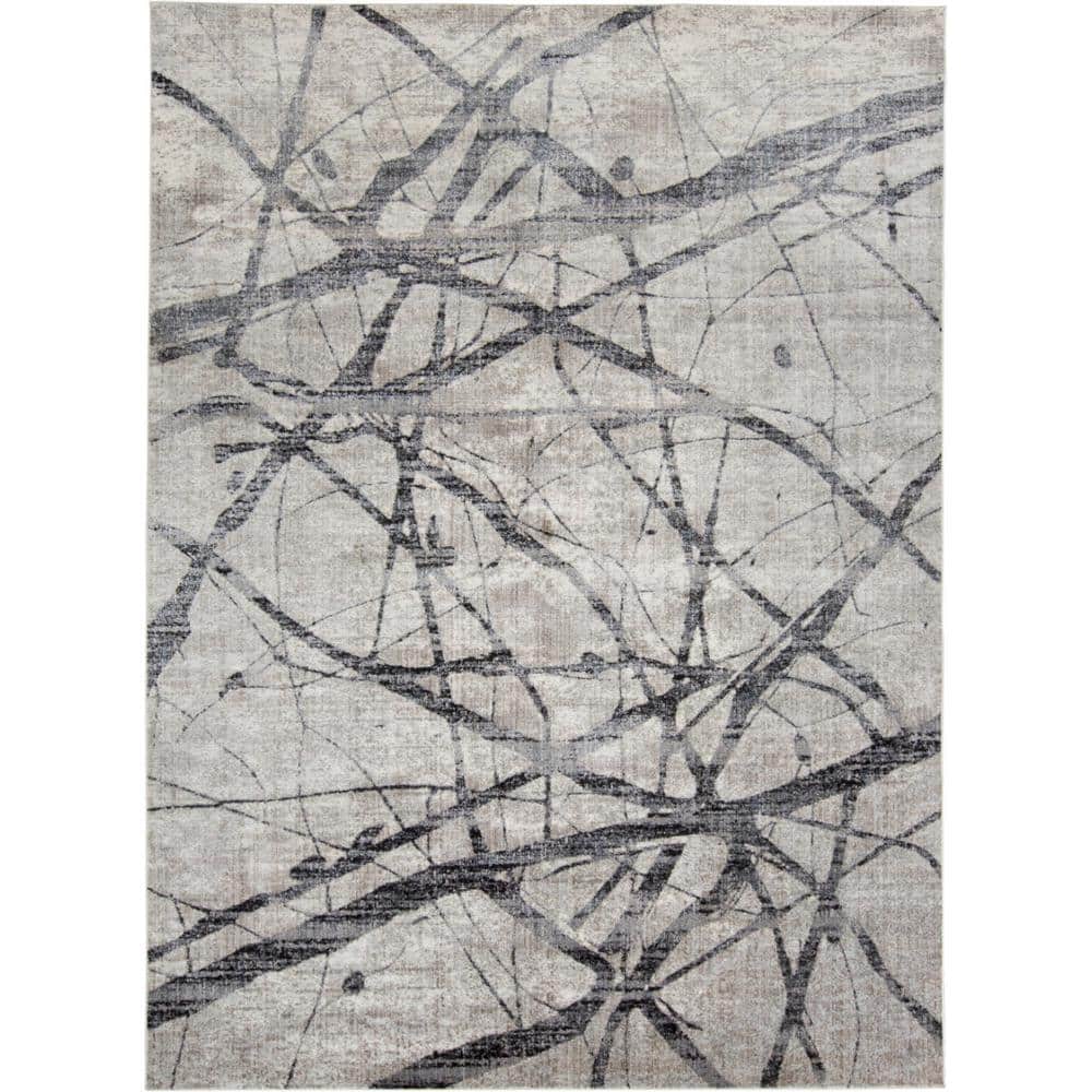 4 x 6 Gray and Ivory Abstract Area Rug price history on PriceWatchPro