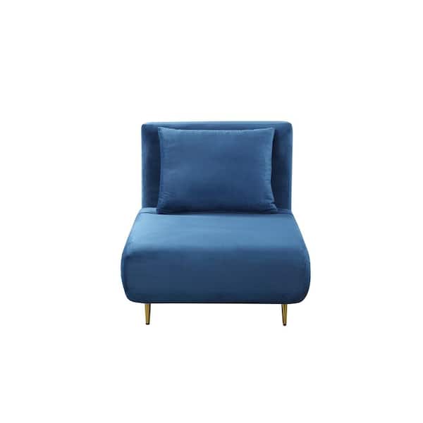 Edwin's Choice Blue Folding Sofa Bed Sleeper Chair with Adjustable Backrest