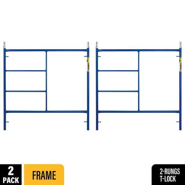 Saferstack Series 60 in. x 60 in. Blue Standard Mason Scaffold Frame, (2-Pack)