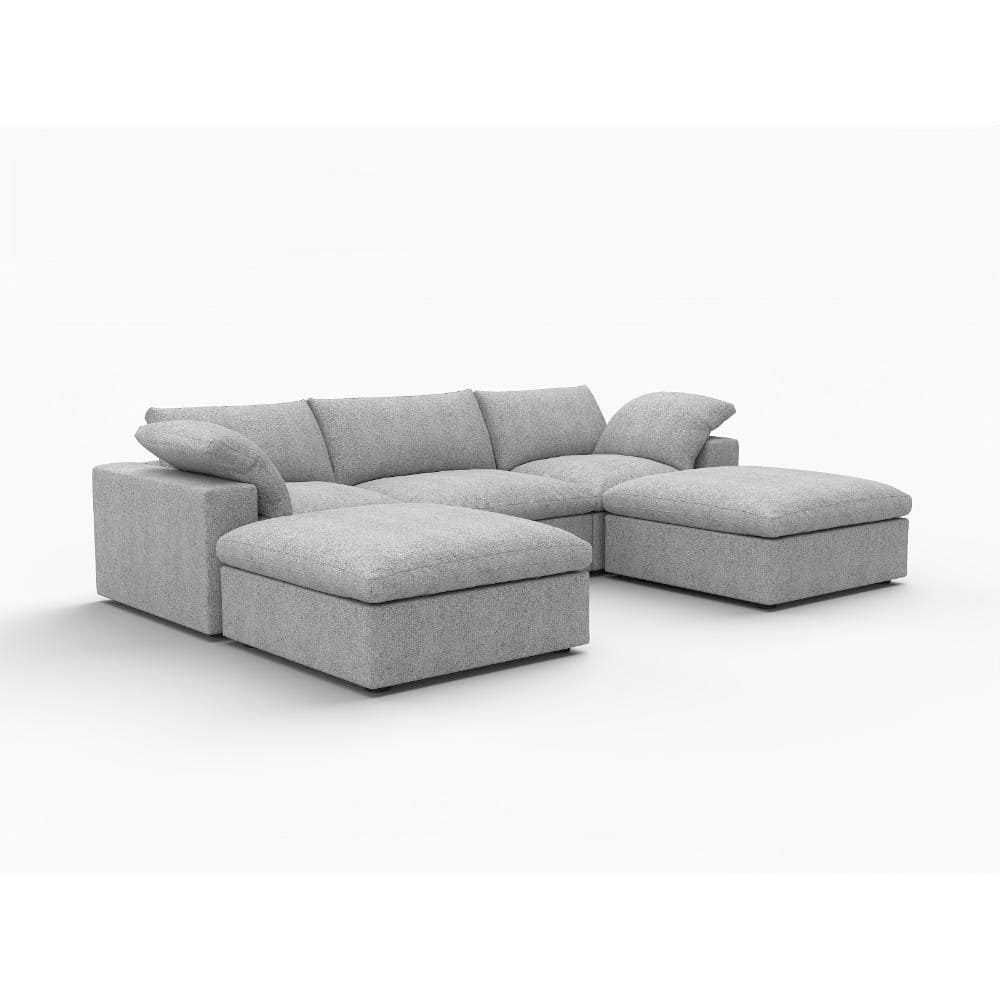 117.90 in. Track Arms Linen Blend Modular Sofa Matte
