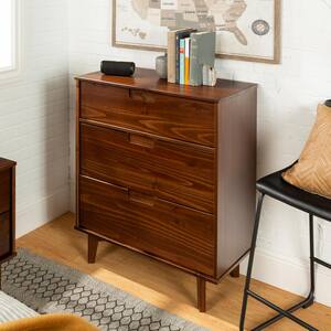 Sloane 3-Drawer Walnut Mid-Century Modern Solid Wood Dresser