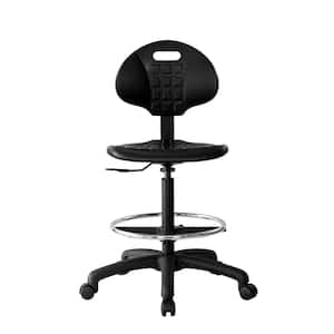 18.5 in. Width Standard Black Plastic Drafting Chair with Adjustable Height