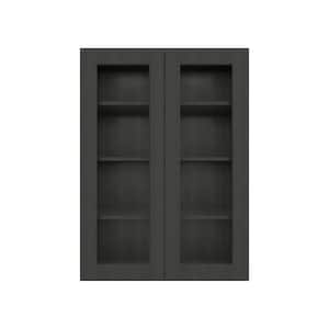 30 in. W x 12 in. D x 42 in. H in Shaker Charcoal Ready to Assemble Wall Kitchen Cabinet with No Glasses
