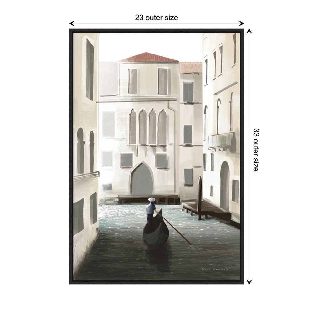 Venice Moment by Omar Escalante Black Floater Frame Canvas Wall Art